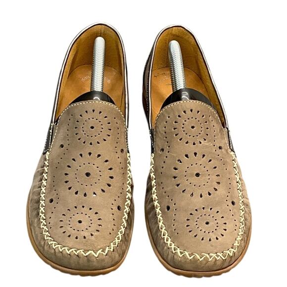 Gabor Handmade Suede Tooled Leather Slip On Comfort Loafer Moccasins Women 6 - Picture 3 of 11